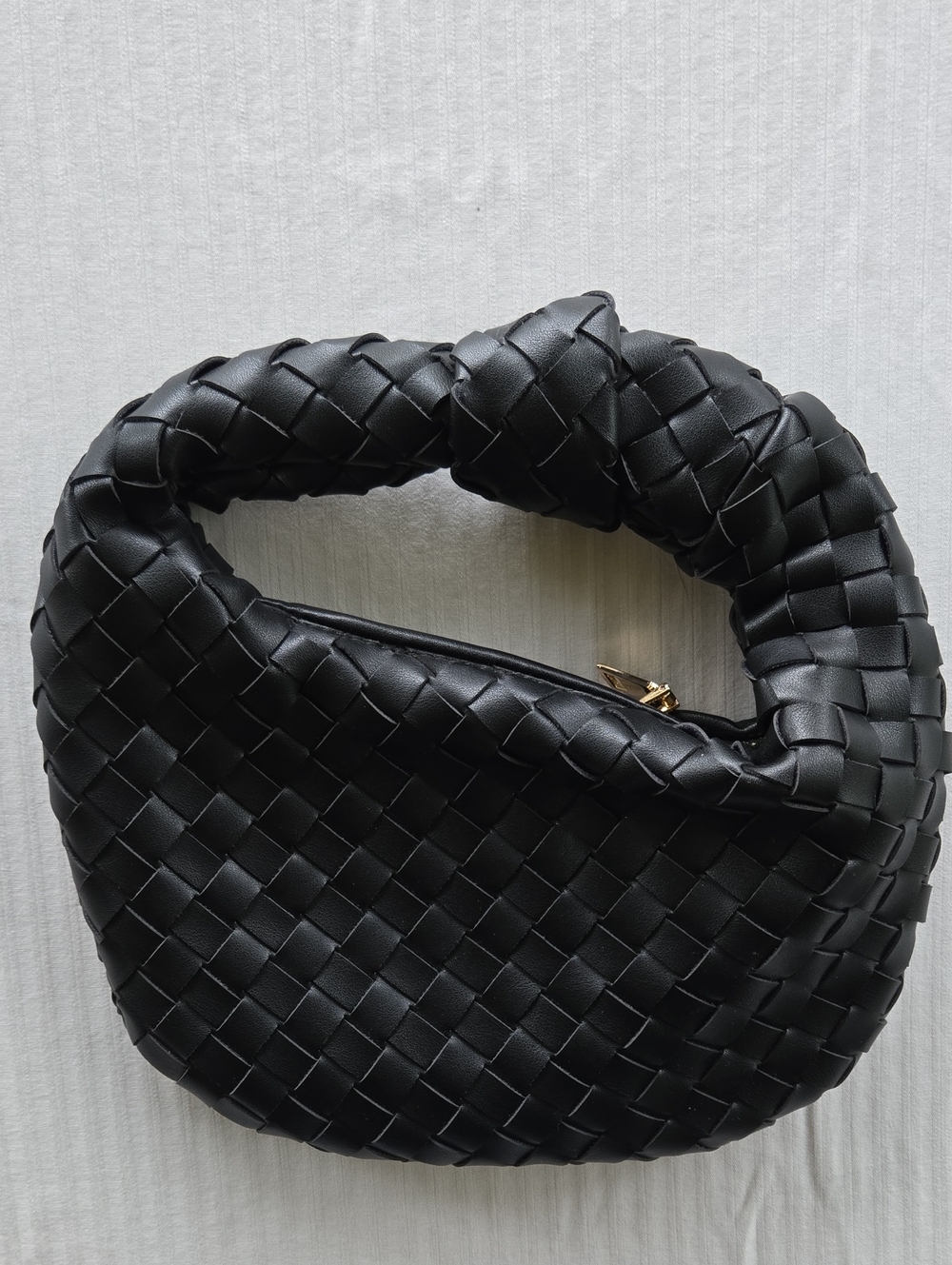 Urban Expressions Vanessa Woven Vegan Leather Knot Hobo Bag - Black